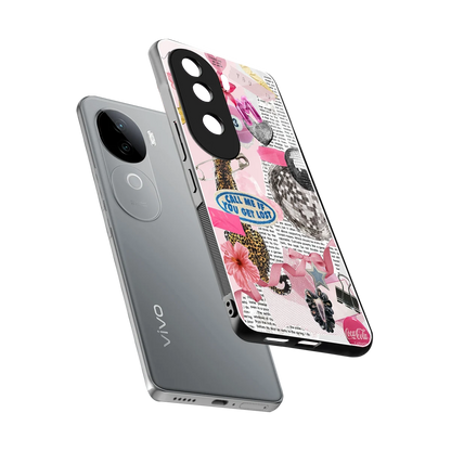 Lost Call sleek vivo v40e cover with tempered glass back and TPU edges