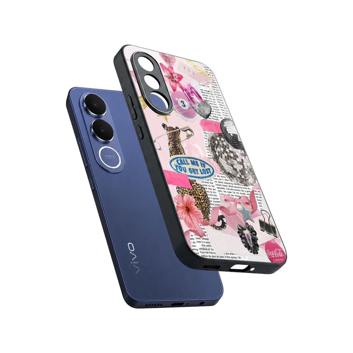 Lost Call sleek vivo v70 fe cover with tempered glass back and TPU edges