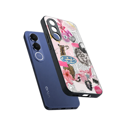 Lost Call sleek vivo v70 fe cover with tempered glass back and TPU edges