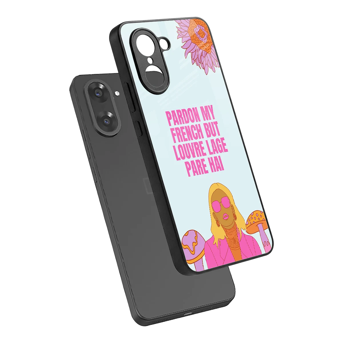 Louvre Lage Pade Hai sleek oneplus nord ce5 5g cover with tempered glass back and TPU edges