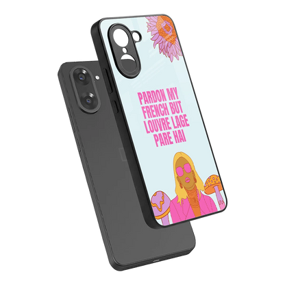Louvre Lage Pade Hai sleek oneplus nord ce5 5g cover with tempered glass back and TPU edges