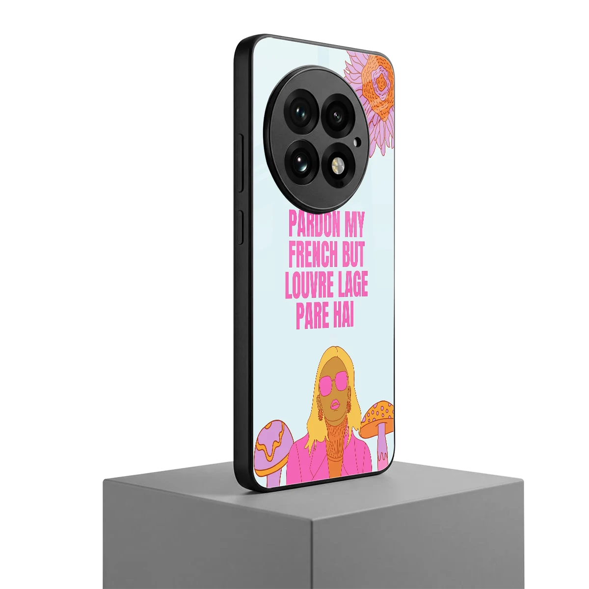 Louvre Lage Pade Hai oneplus 13 mobile cover | shockproof glass phone case