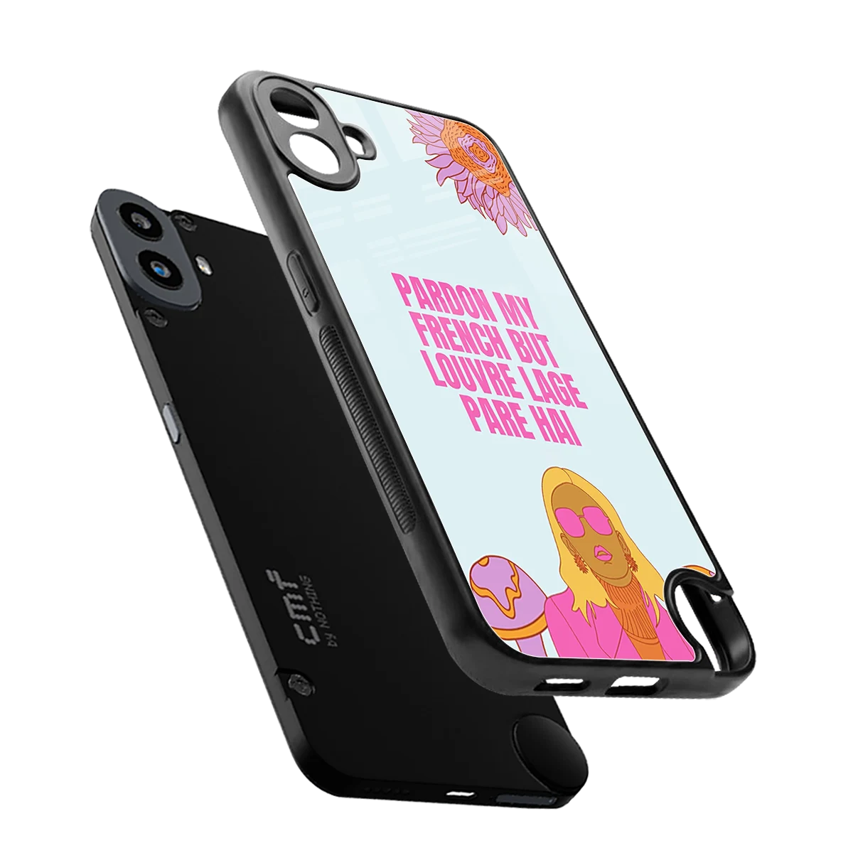 Louvre Lage Pade Hai sleek cmf nothing phone 1 cover with tempered glass back and TPU edges