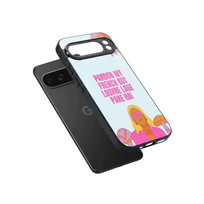 Louvre Lage Pade Hai sleek google pixel 10 pro xl cover with tempered glass back and TPU edges