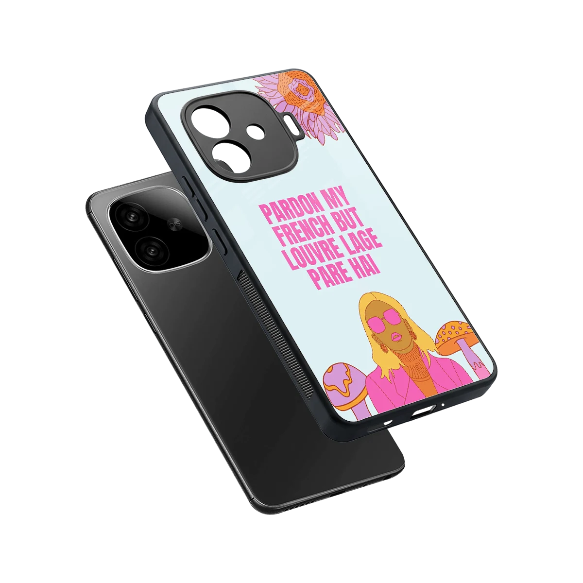 Louvre Lage Pade Hai sleek iqoo neo 10r 5g cover with tempered glass back and TPU edges