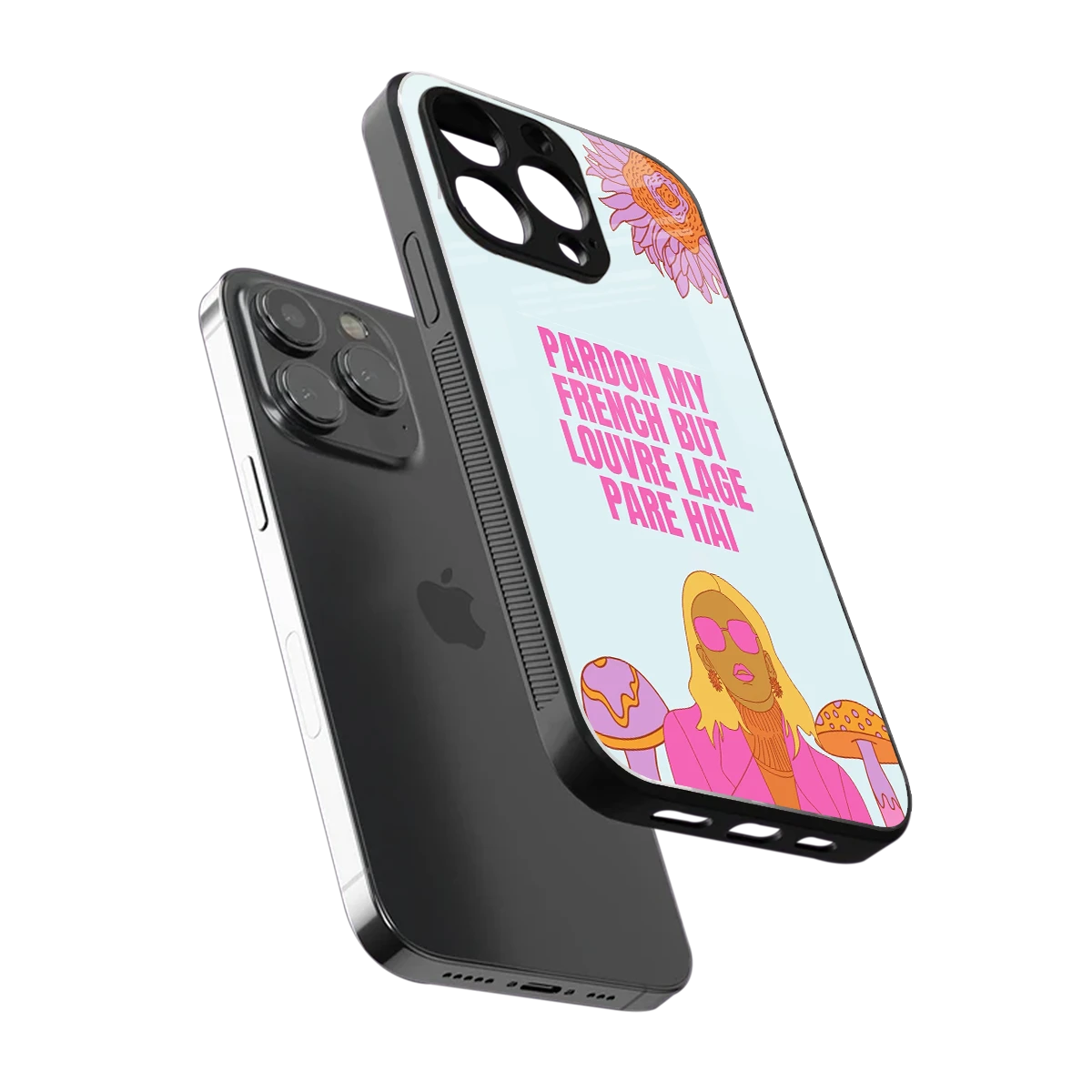 Louvre Lage Pade Hai sleek iphone 13 pro cover with tempered glass back and TPU edges