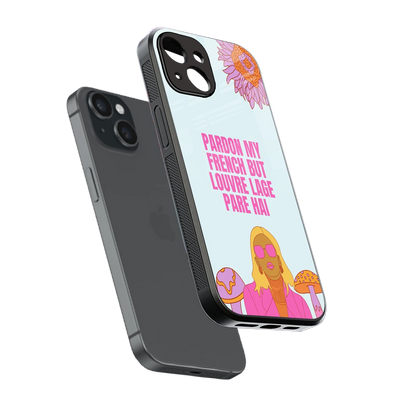 Louvre Lage Pade Hai sleek iphone 14 cover with tempered glass back and TPU edges
