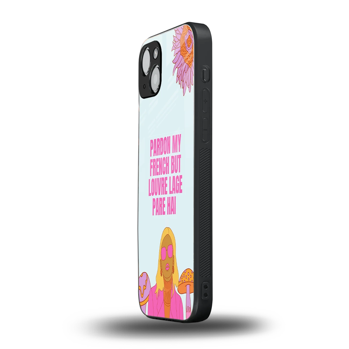 Louvre Lage Pade Hai iphone 13 mobile cover | shockproof glass phone case