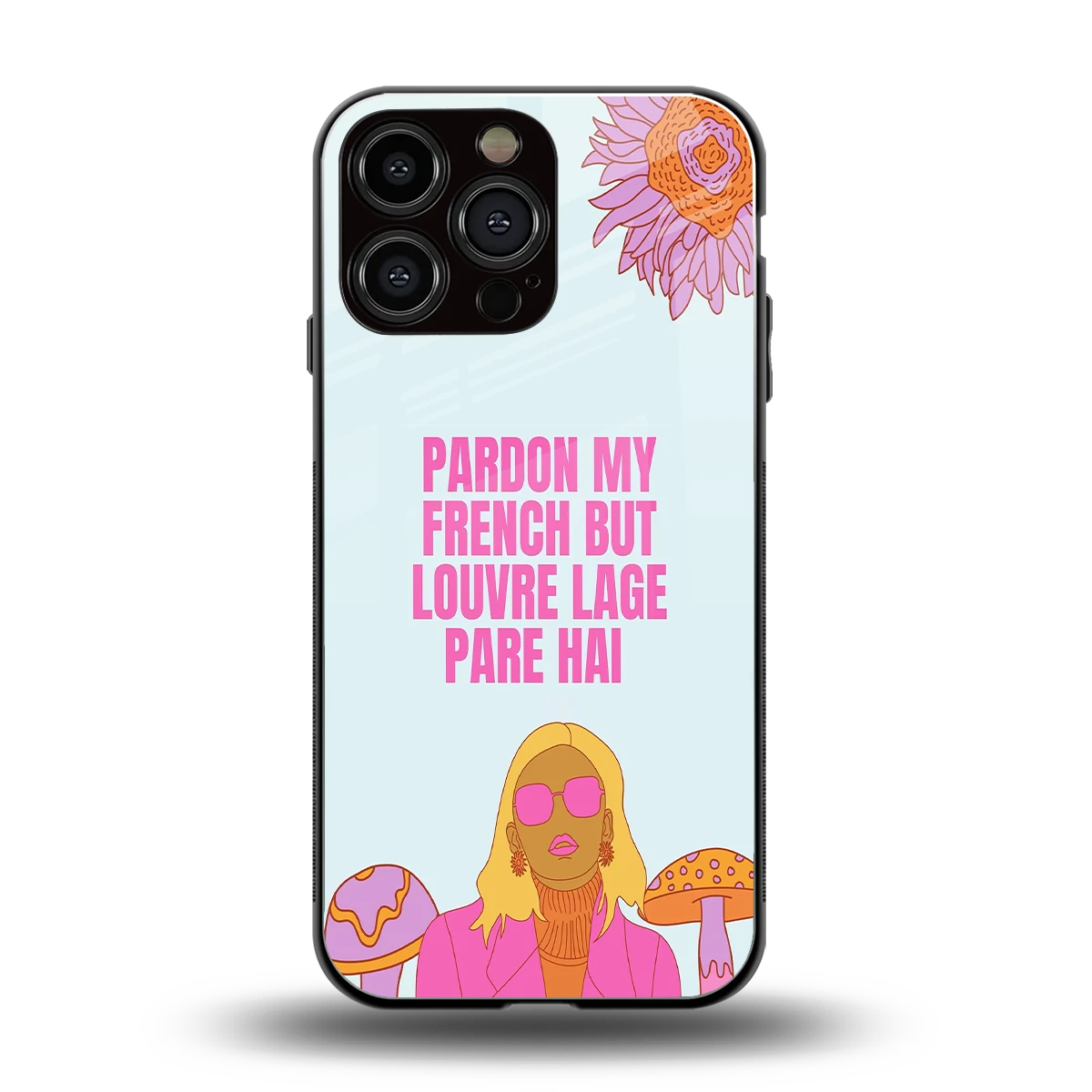 Louvre Lage Pade Hai back phone cover | glass case for iphone 15 pro max