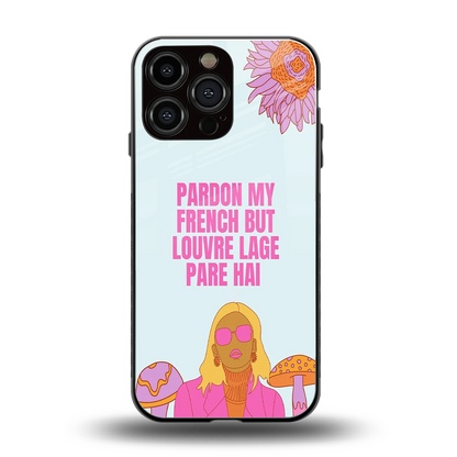 Louvre Lage Pade Hai back phone cover | glass case for iphone 15 pro max