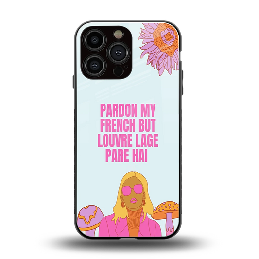 Louvre Lage Pade Hai back phone cover | glass case for iphone 15 pro max