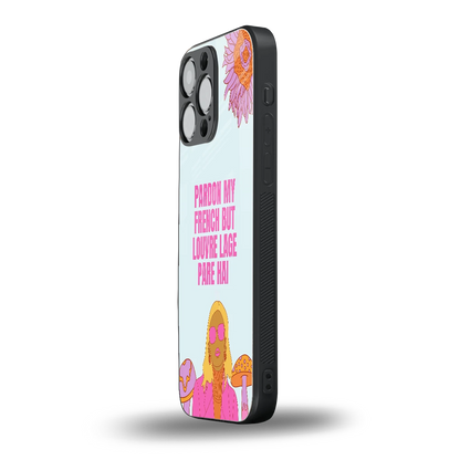 Louvre Lage Pade Hai iphone 15 pro max mobile cover | shockproof glass phone case