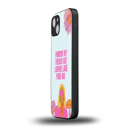 Louvre Lage Pade Hai iphone 15 mobile cover | shockproof glass phone case