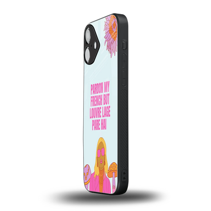 Louvre Lage Pade Hai iphone 16 plus mobile cover | shockproof glass phone case