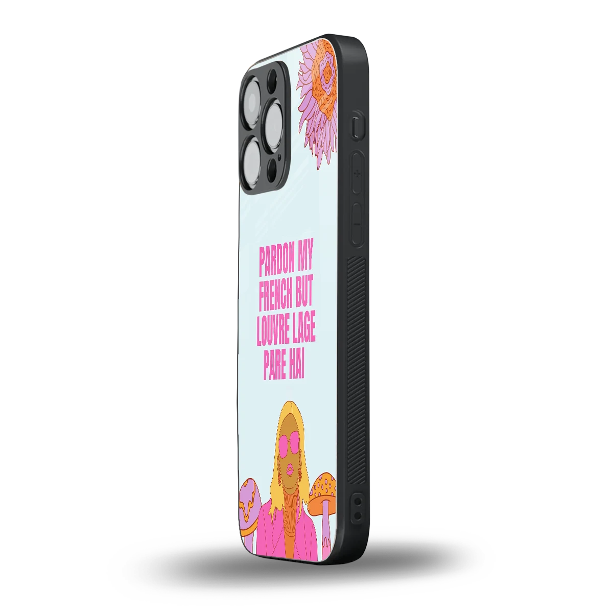 Louvre Lage Pade Hai iphone 16 pro max mobile cover | shockproof glass phone case