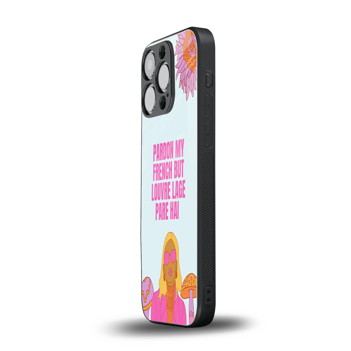 Louvre Lage Pade Hai iphone 16 pro mobile cover | shockproof glass phone case
