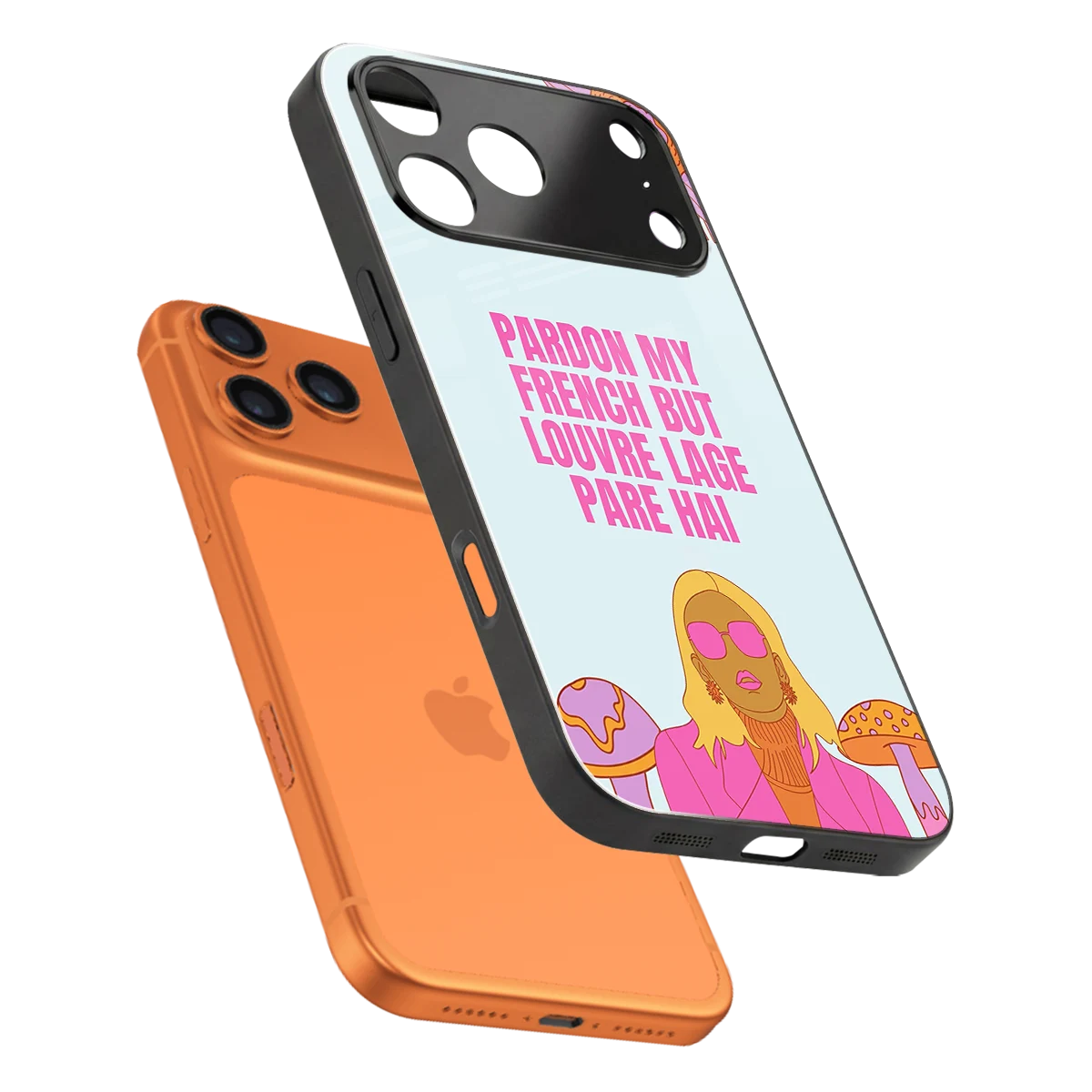 Louvre Lage Pade Hai sleek iphone 17 pro cover with tempered glass back and TPU edges
