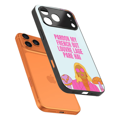 Louvre Lage Pade Hai sleek iphone 17 pro max cover with tempered glass back and TPU edges