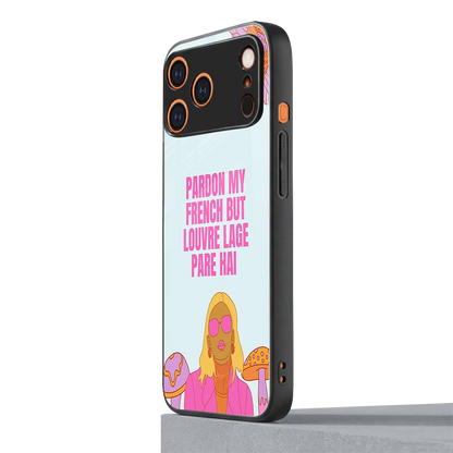 Louvre Lage Pade Hai iphone 17 pro mobile cover | shockproof glass phone case