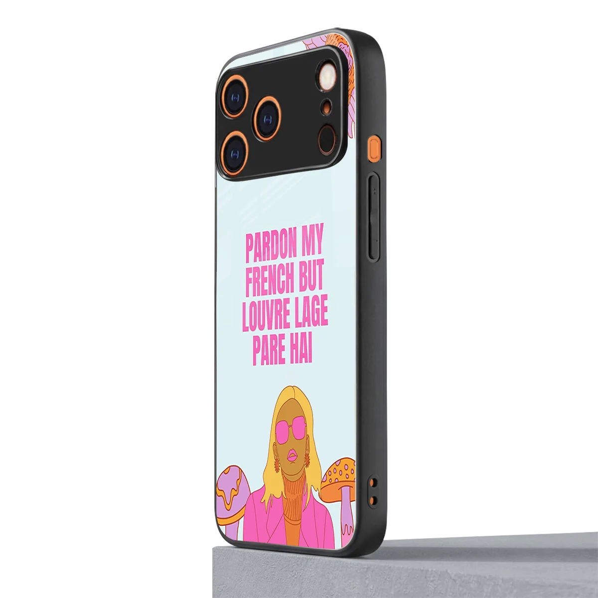 Louvre Lage Pade Hai iphone 17 pro max mobile cover | shockproof glass phone case