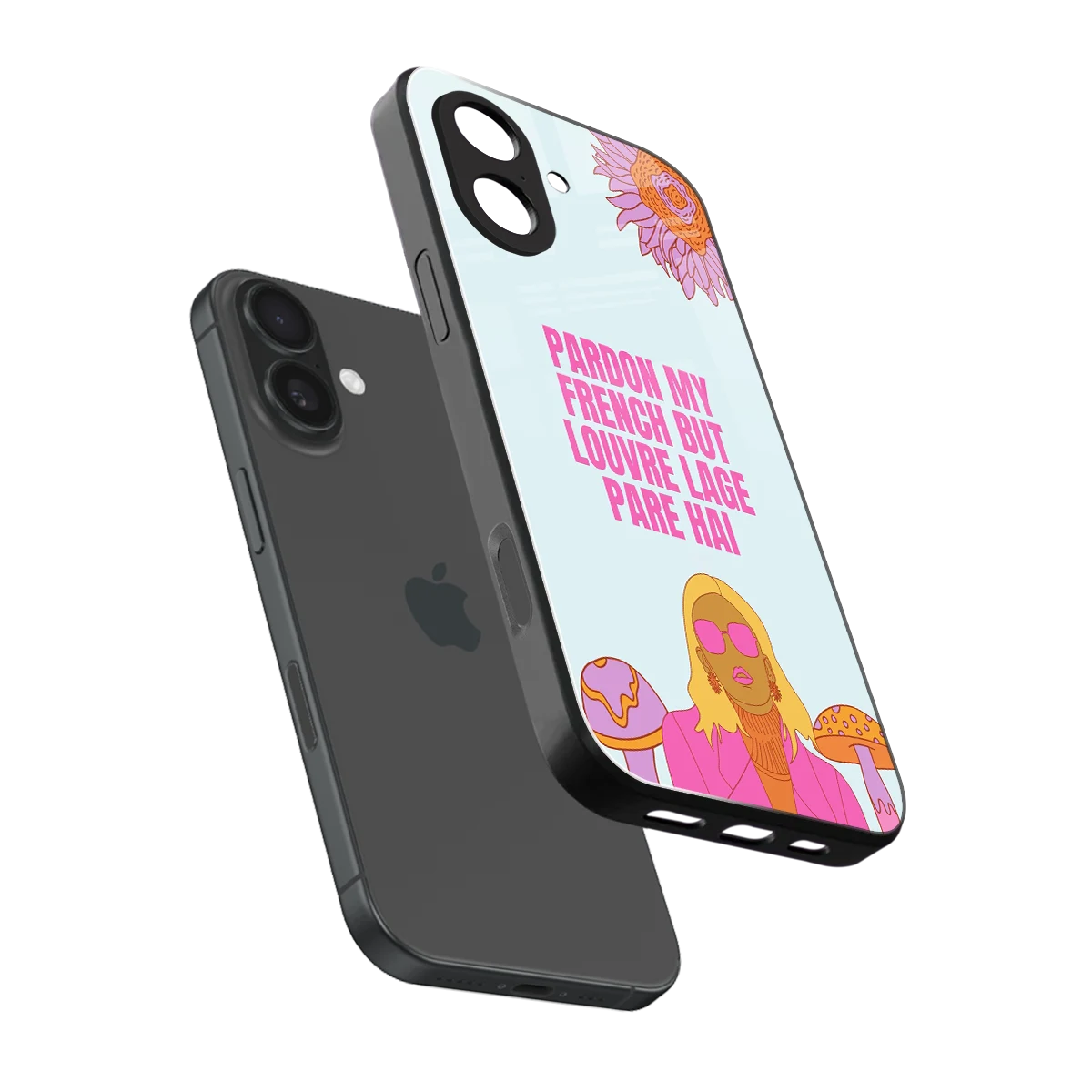 Louvre Lage Pade Hai sleek iphone 17 cover with tempered glass back and TPU edges