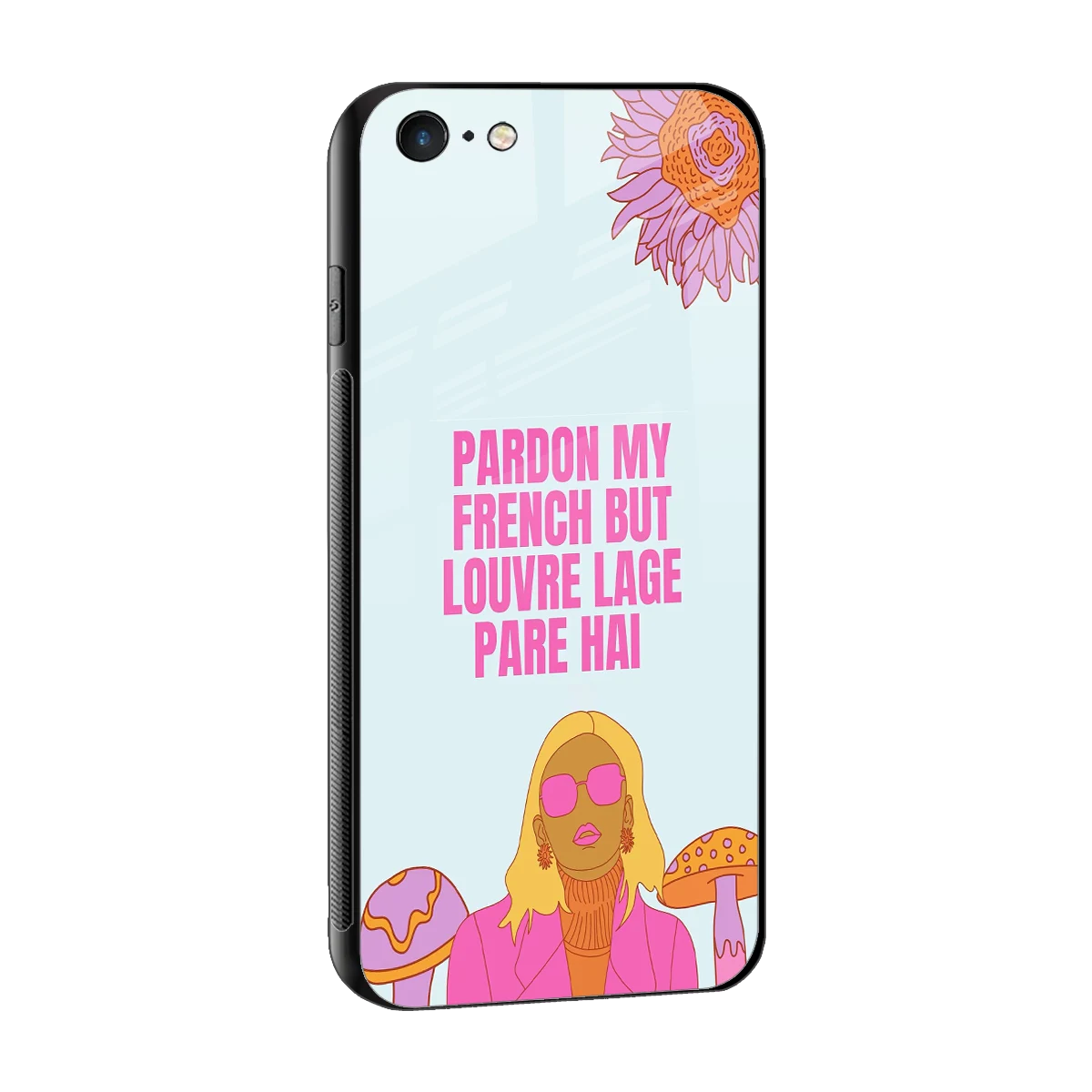 Louvre Lage Pade Hai sleek iphone 6s plus cover with tempered glass back and TPU edges