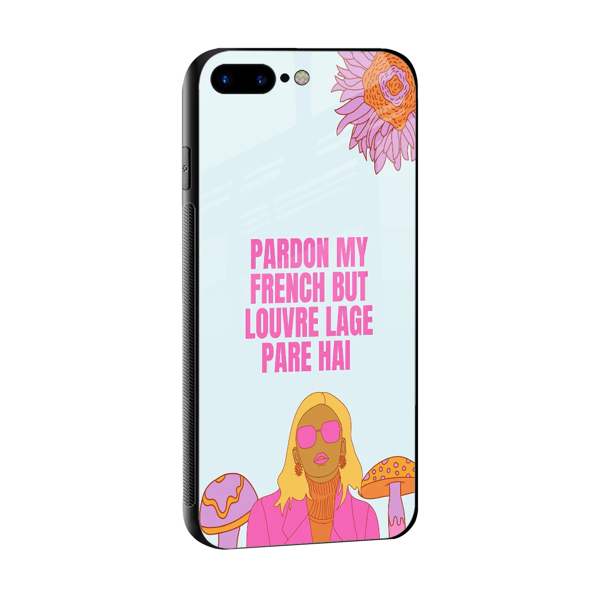 Louvre Lage Pade Hai sleek iphone 8 plus cover with tempered glass back and TPU edges