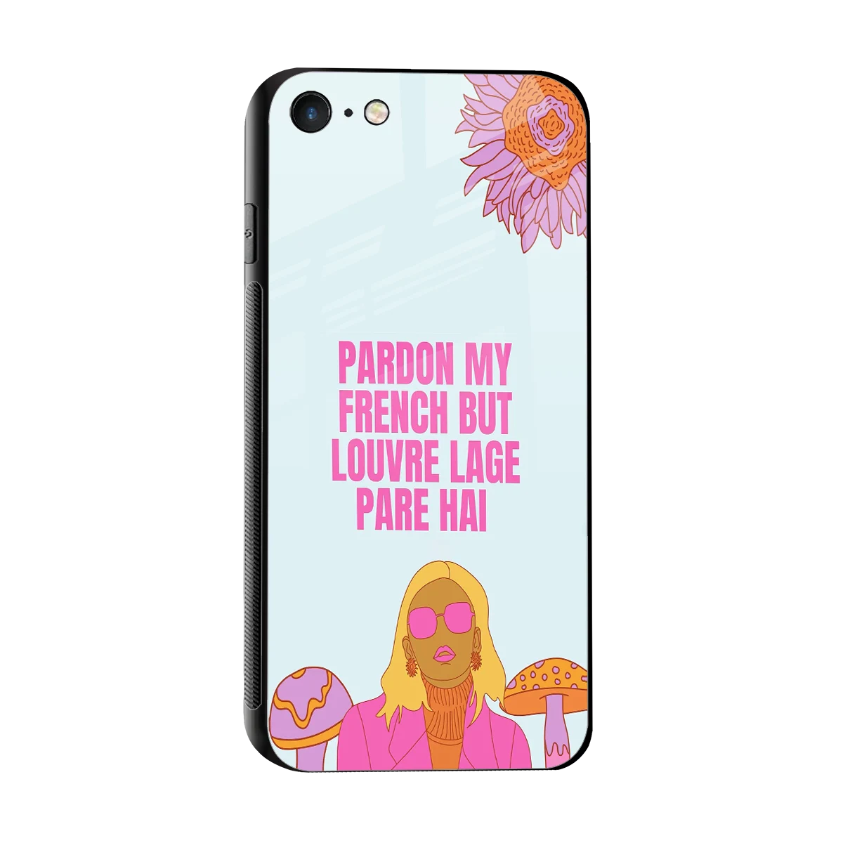 Louvre Lage Pade Hai sleek iphone 7 cover with tempered glass back and TPU edges
