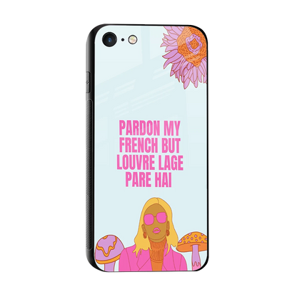 Louvre Lage Pade Hai sleek iphone 7 cover with tempered glass back and TPU edges
