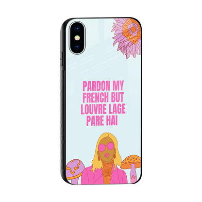 Louvre Lage Pade Hai sleek iphone x cover with tempered glass back and TPU edges