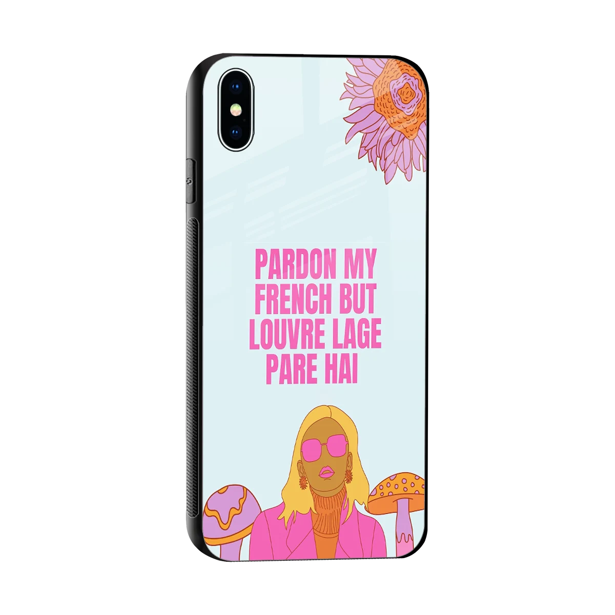 Louvre Lage Pade Hai sleek iphone xs max cover with tempered glass back and TPU edges