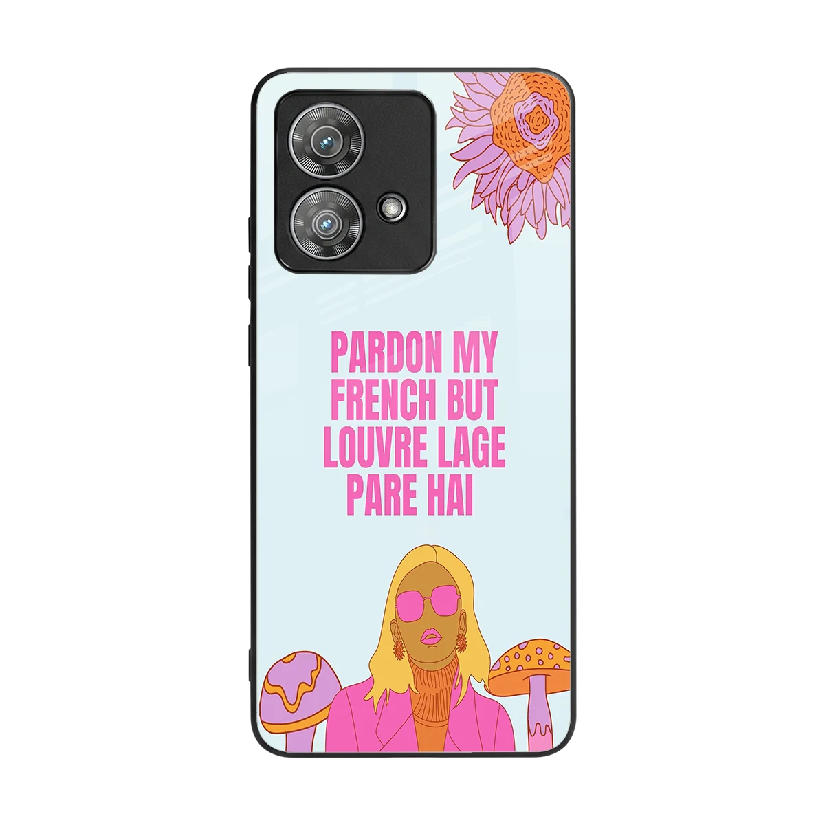 Louvre Lage Pade Hai back phone cover | glass case for motorola edge 40 neo 5g