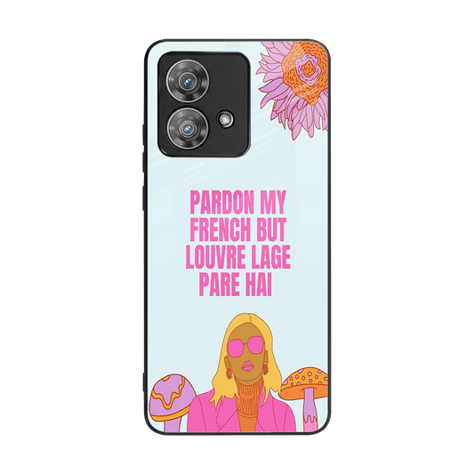 Louvre Lage Pade Hai back phone cover | glass case for motorola edge 40 neo 5g