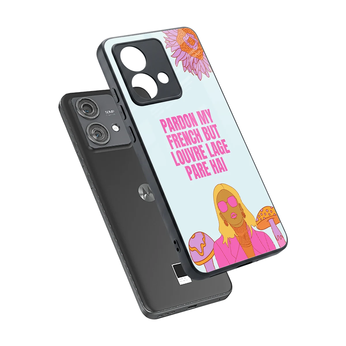 Louvre Lage Pade Hai sleek motorola edge 40 neo 5g cover with tempered glass back and TPU edges