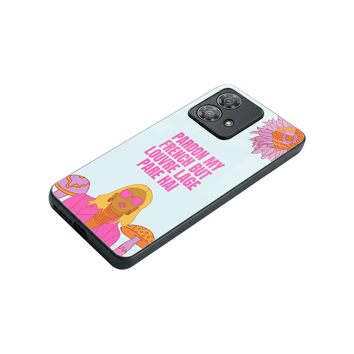 Louvre Lage Pade Hai stylish phone case for motorola edge 40 neo 5g | glossy glass and slim fit