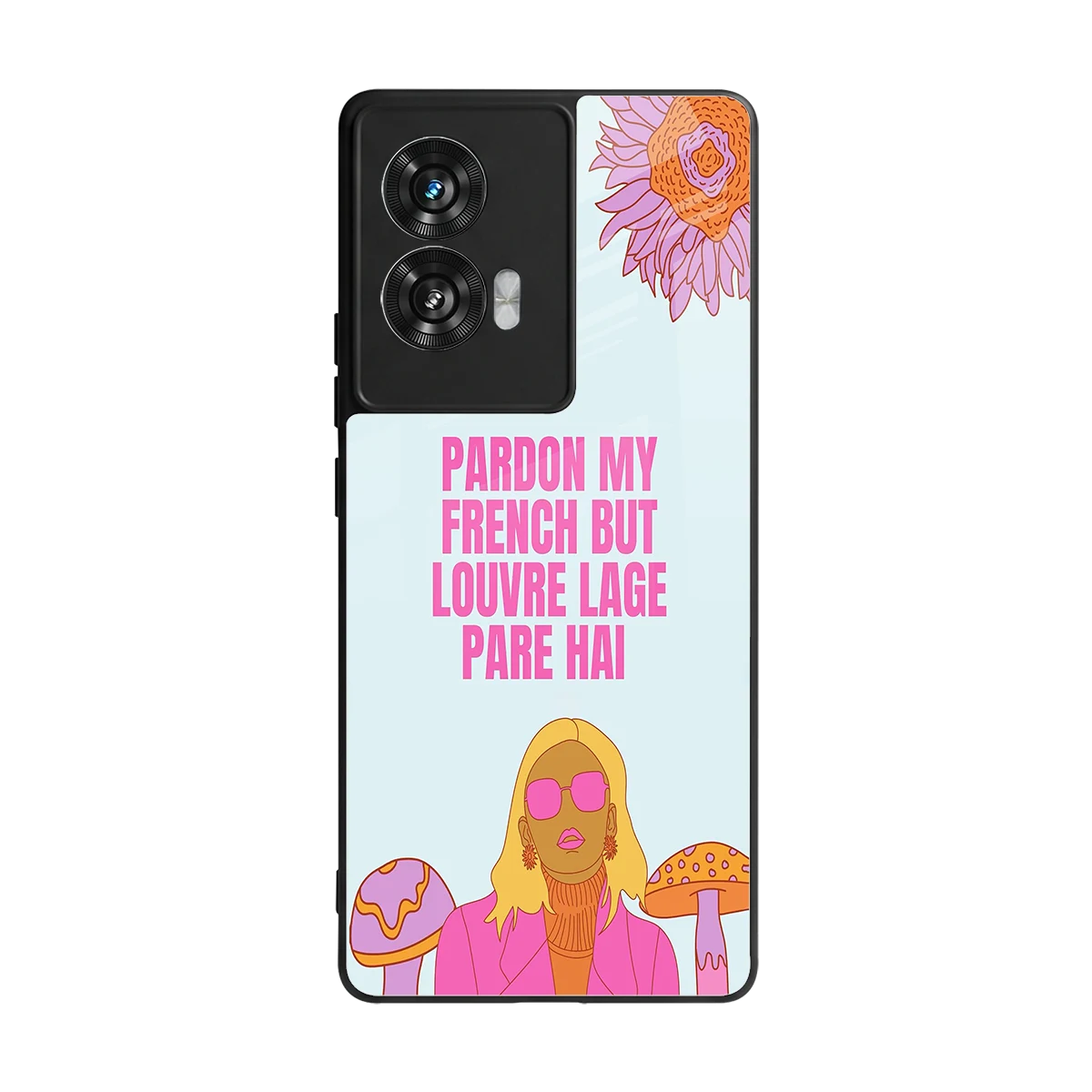Louvre Lage Pade Hai back phone cover | glass case for motorola edge 50 fusion