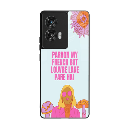 Louvre Lage Pade Hai back phone cover | glass case for motorola edge 50 fusion