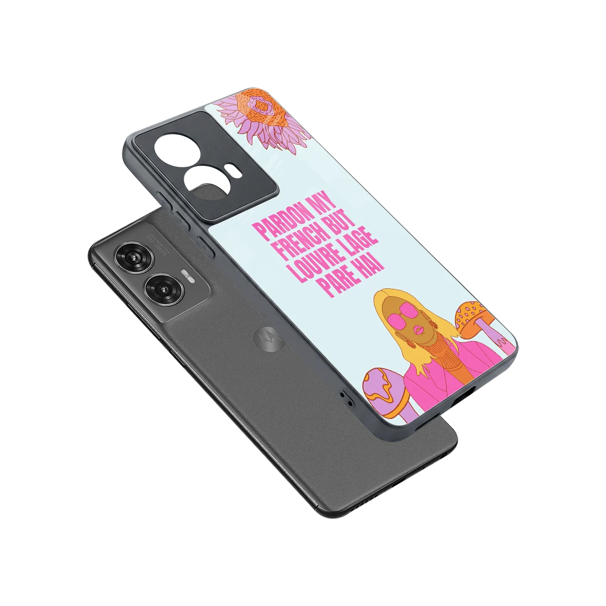 Louvre Lage Pade Hai sleek motorola edge 50 fusion cover with tempered glass back and TPU edges