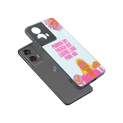 Louvre Lage Pade Hai sleek motorola edge 50 fusion cover with tempered glass back and TPU edges