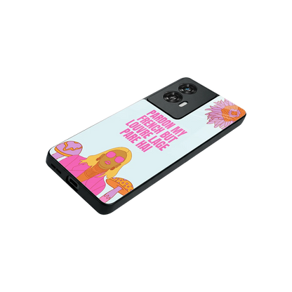 Louvre Lage Pade Hai stylish phone case for motorola edge 50 fusion | glossy glass and slim fit