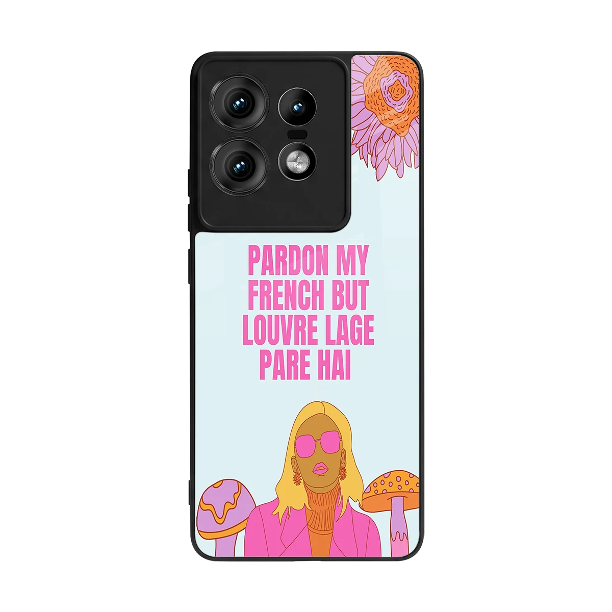 Louvre Lage Pade Hai back phone cover | glass case for motorola edge 50 pro