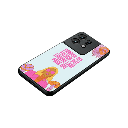 Louvre Lage Pade Hai stylish phone case for motorola edge 50 pro | glossy glass and slim fit