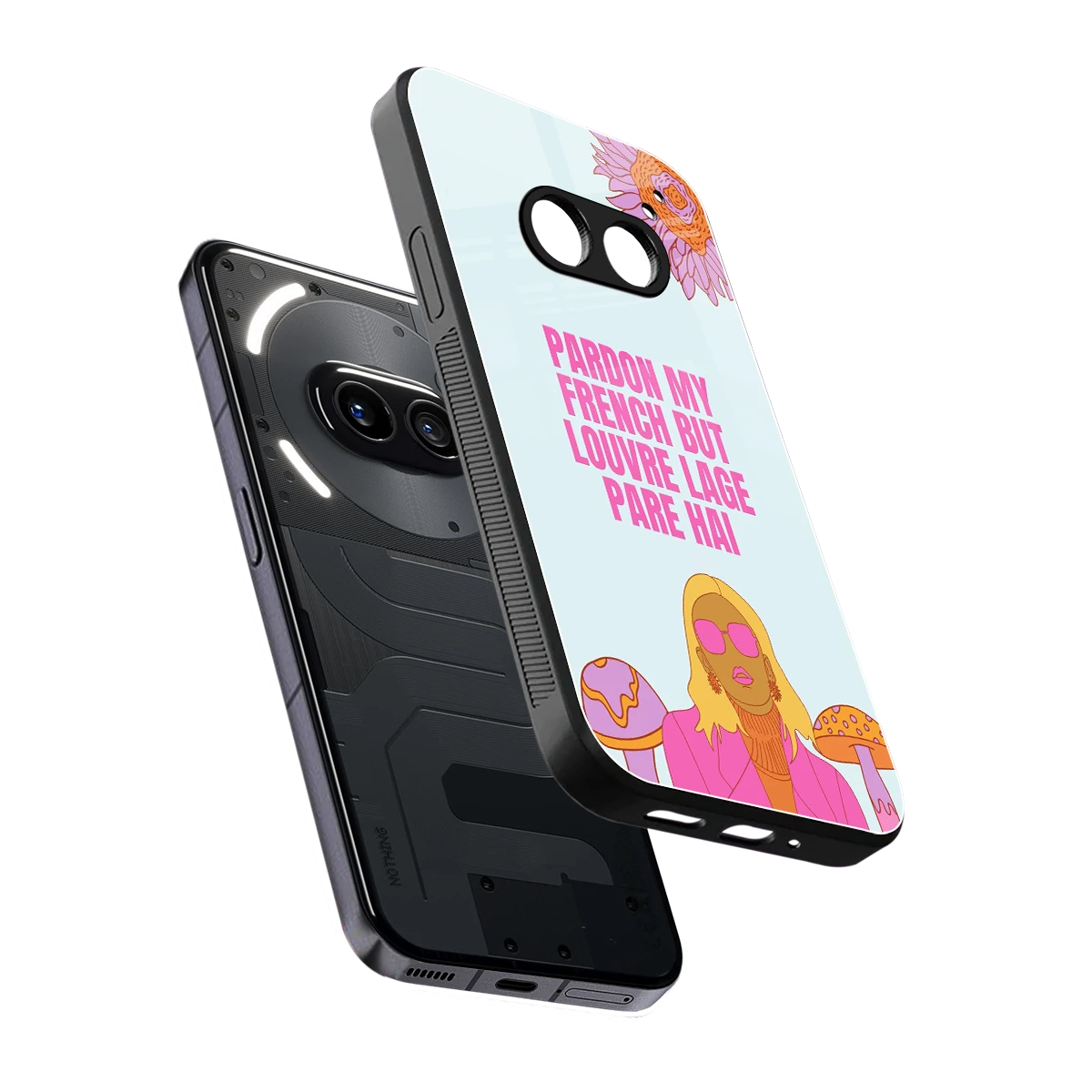 Louvre Lage Pade Hai sleek nothing phone 2a cover with tempered glass back and TPU edges