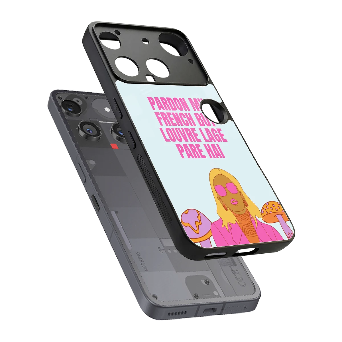 Louvre Lage Pade Hai sleek nothing phone 3 cover with tempered glass back and TPU edges