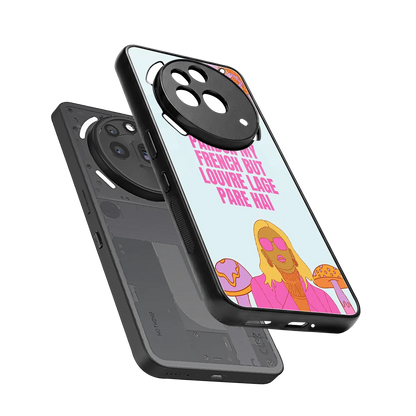 Louvre Lage Pade Hai sleek nothing phone 3a pro cover with tempered glass back and TPU edges