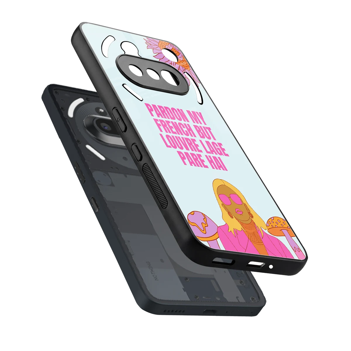 Louvre Lage Pade Hai sleek nothing phone 3a cover with tempered glass back and TPU edges