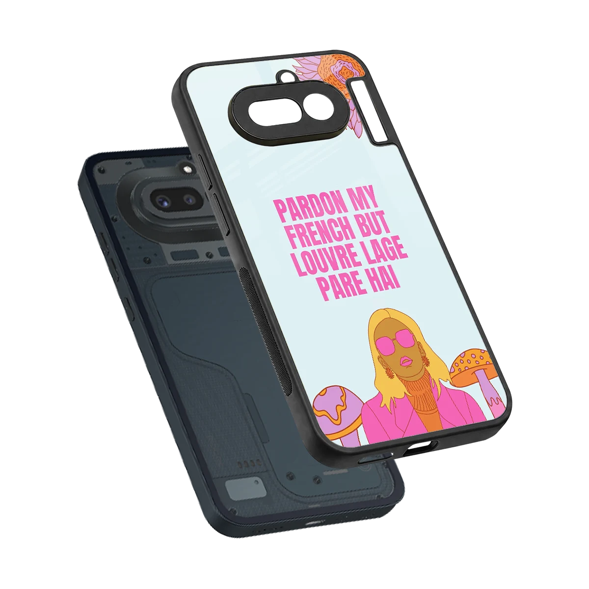 Louvre Lage Pade Hai sleek nothing phone 4a cover with tempered glass back and TPU edges