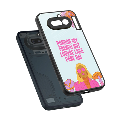 Louvre Lage Pade Hai sleek nothing phone 4a cover with tempered glass back and TPU edges