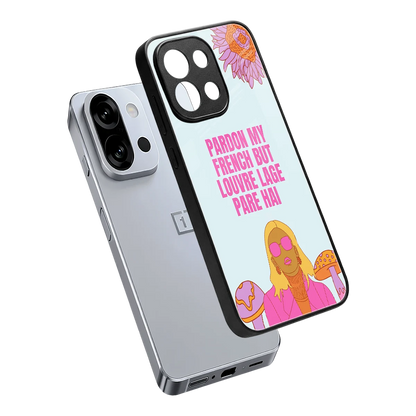 Louvre Lage Pade Hai sleek oneplus 13s cover with tempered glass back and TPU edges