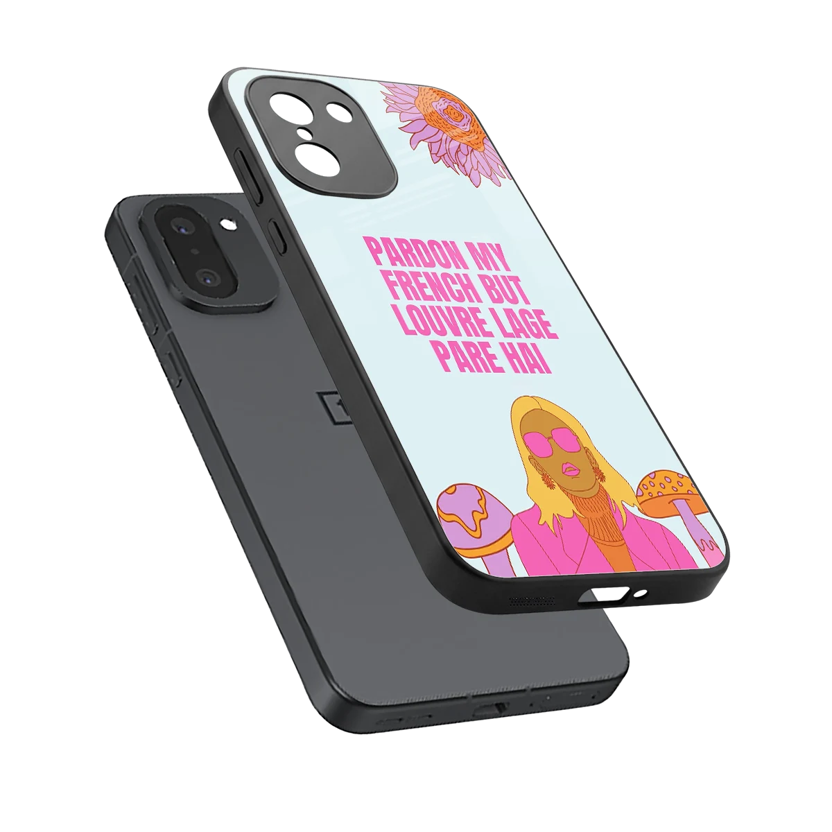 Louvre Lage Pade Hai sleek oneplus 15r cover with tempered glass back and TPU edges